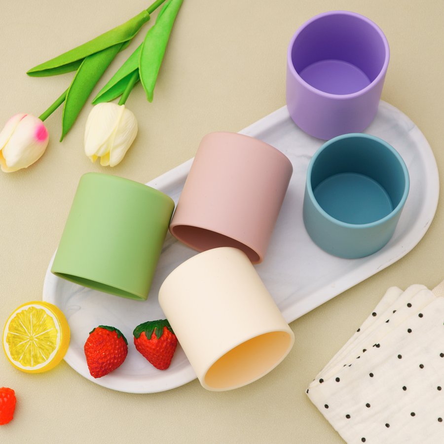 Wholesale Children's Silicone baby water Drinking Sippy Water Cup Safe Bpa Free baby silicone drinking cup toddler cup Products