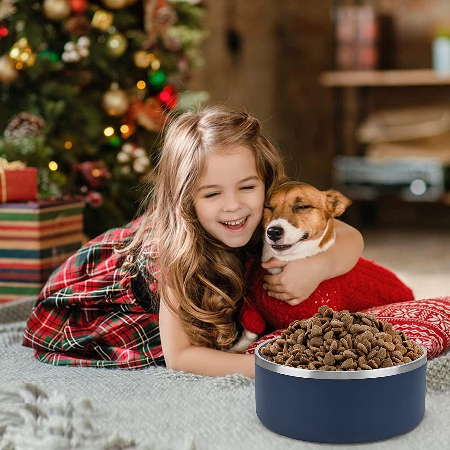 Wholesale Low Price Manufactured Customized LOGO Double Layer 304 Stainless Steel Pet Feeding Bowl