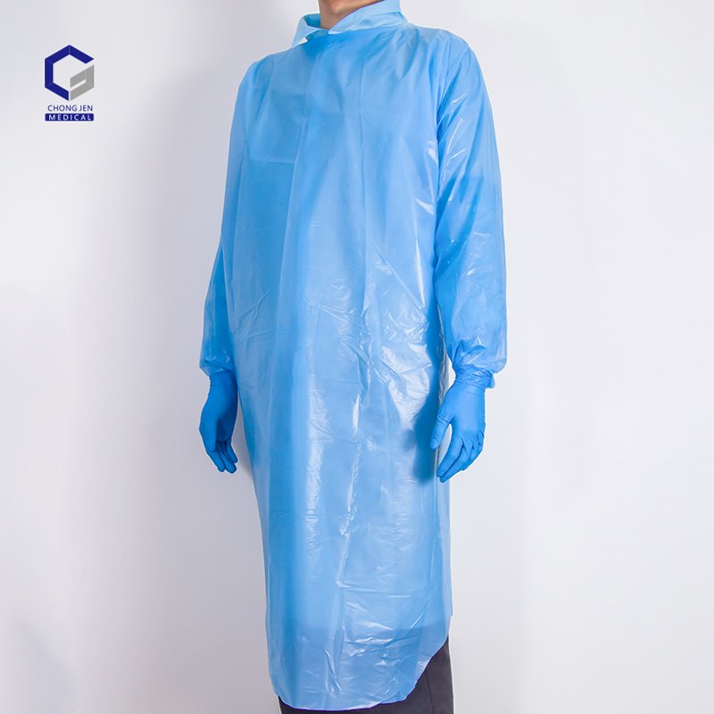Wholesale Factory Waterproof Plastic Thumb Cuff Disposable CPE Gown Manufacturer