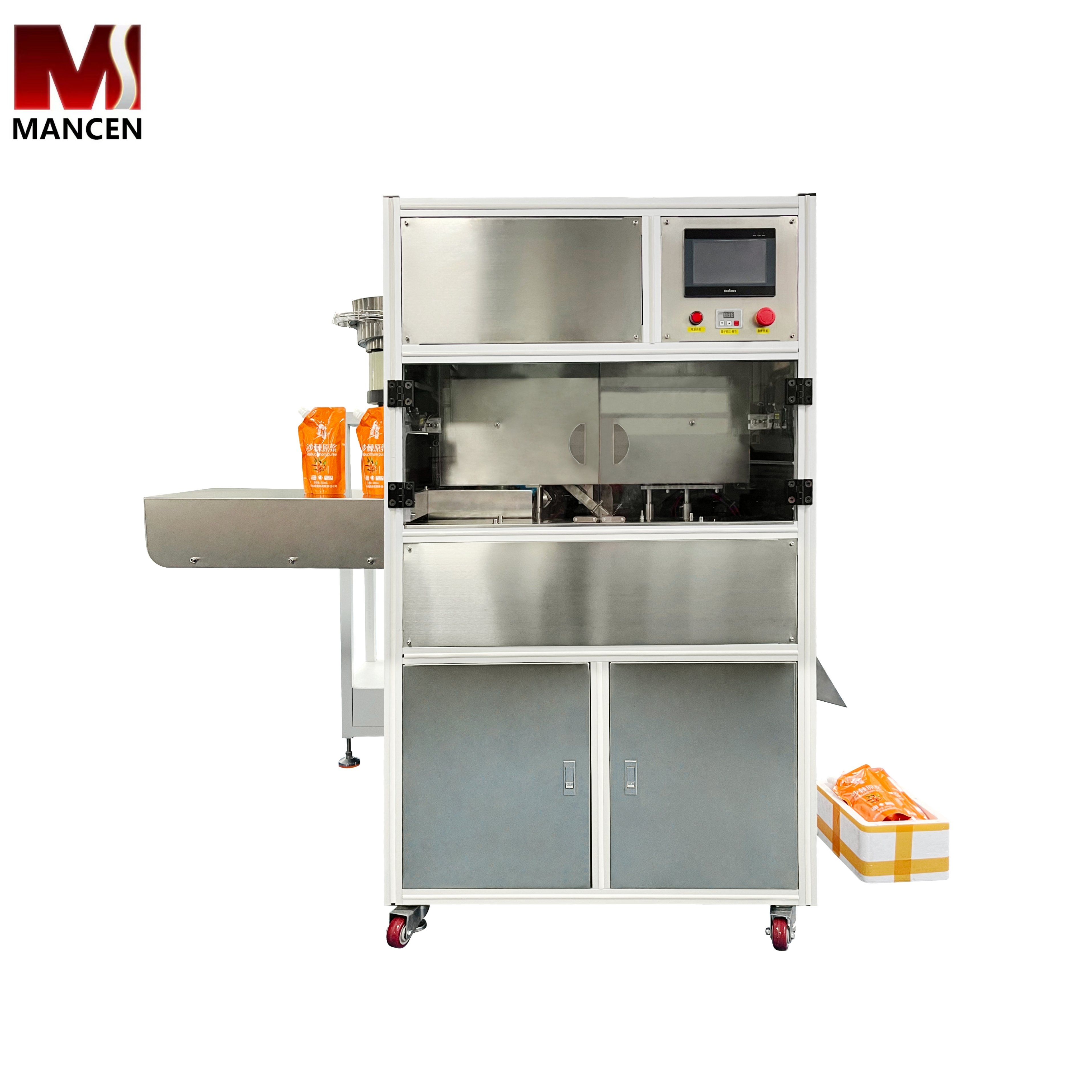 MANCEN Double Nozzle Spout Pouch Automatic Filling and Capping Machine Shampoo Detergent Jam Paste Food Beverage