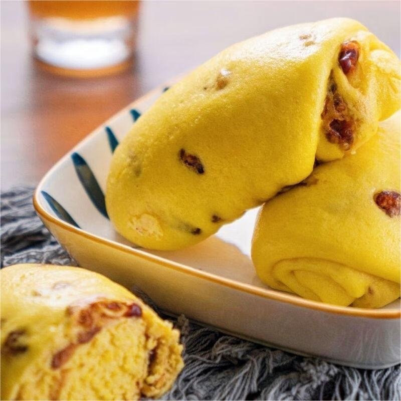 HACCP Certified Corn and Red Bean Roll Chinese Steamed Corn Bread with Red Bean