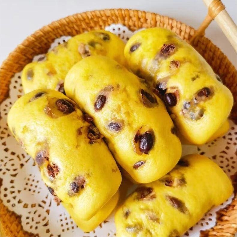 HACCP Certified Corn and Red Bean Roll Chinese Steamed Corn Bread with Red Bean