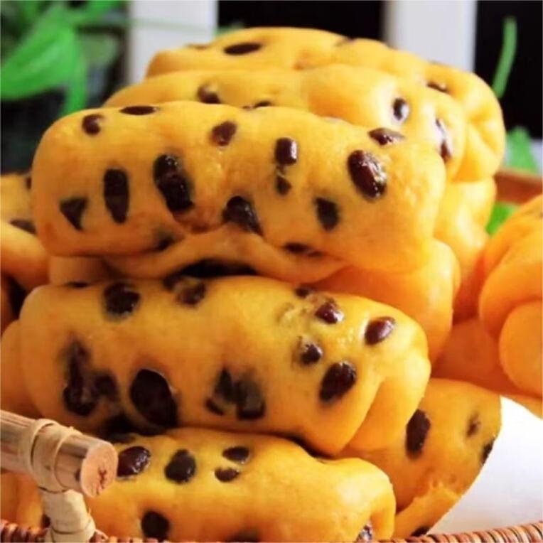 HACCP Certified Corn and Red Bean Roll Chinese Steamed Corn Bread with Red Bean