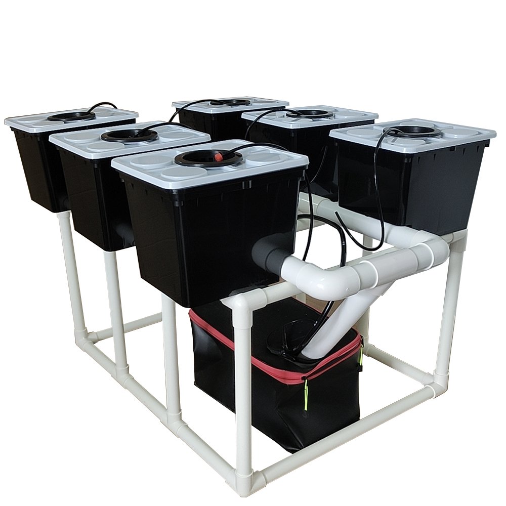 Grow Tomatoes and Strawberries with Complete Dutch Bucket System 6 Buckets Stands Drip Irrigation Tank Pump