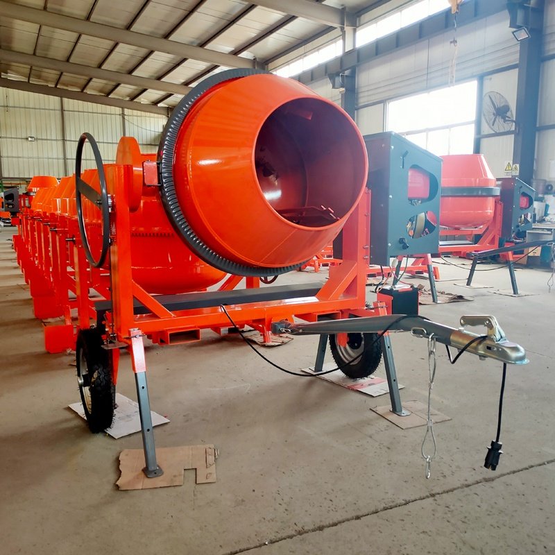 New design 800L small motor concrete mixer 400 liters used gas engine concrete mixer trailer cement mixing machine