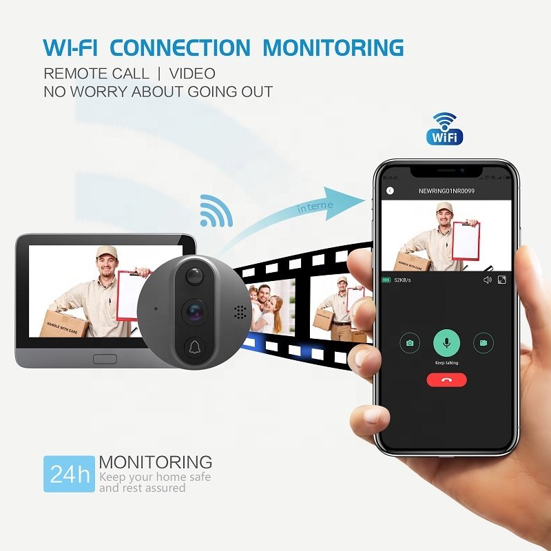 Bcom safety equipment water proof HD smart 4.3 inches visible doorbell system