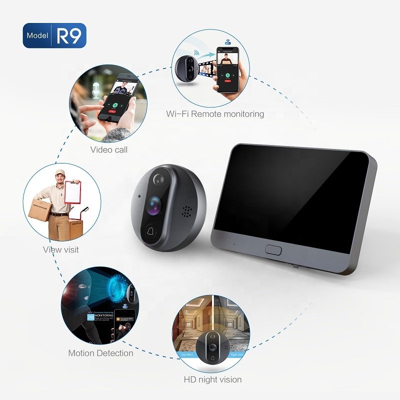 Bcom safety equipment water proof HD smart 4.3 inches visible doorbell system