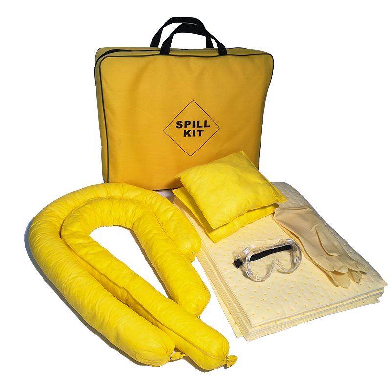 Polypropylene yellow color chemical absorbent spill kits for emergency
