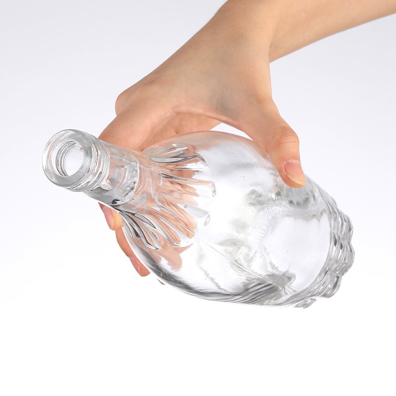 voss glass water bottle Round shouldered slender wine bottle