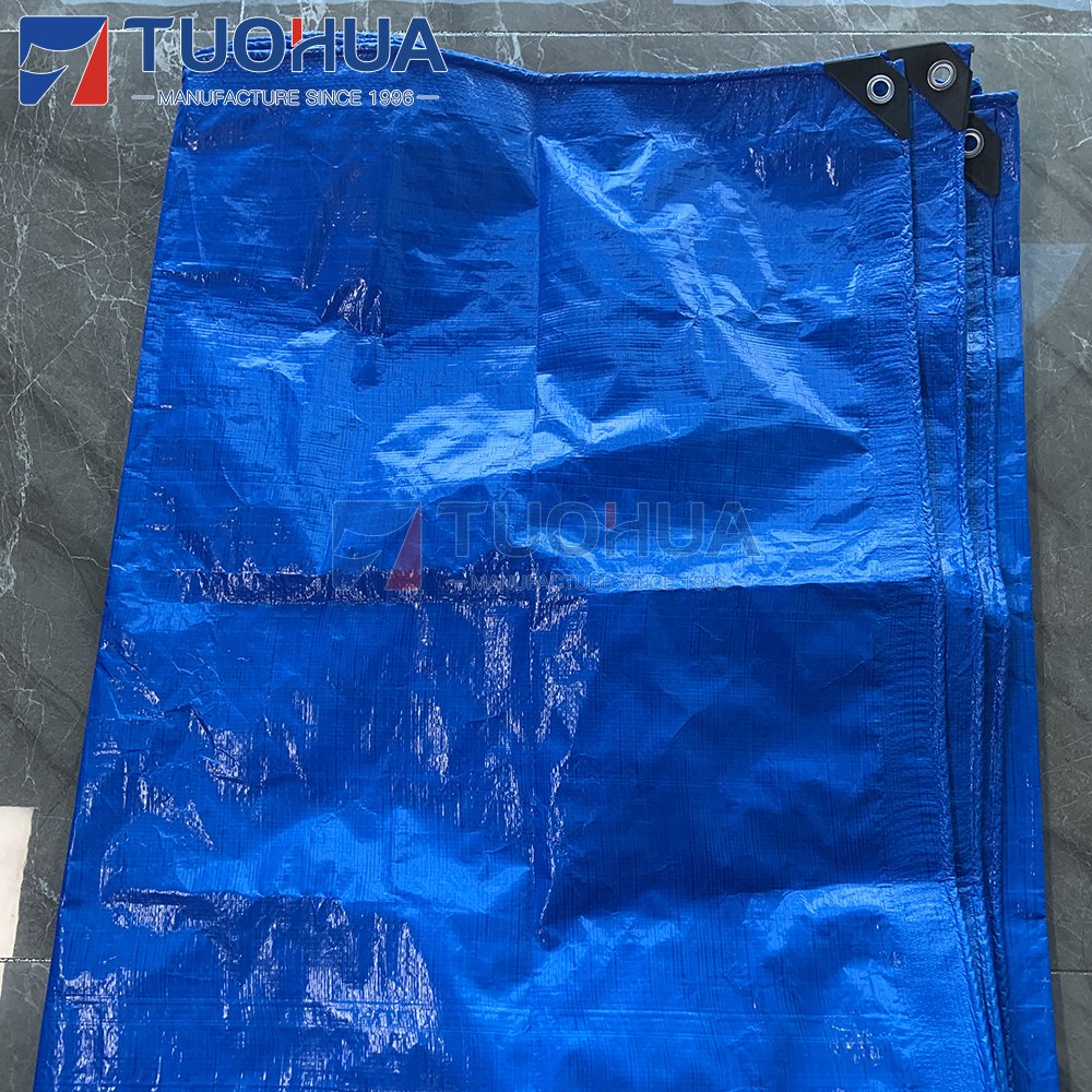 High quality cheap price orange blue color PE tarpaulin tents 120gsm factory