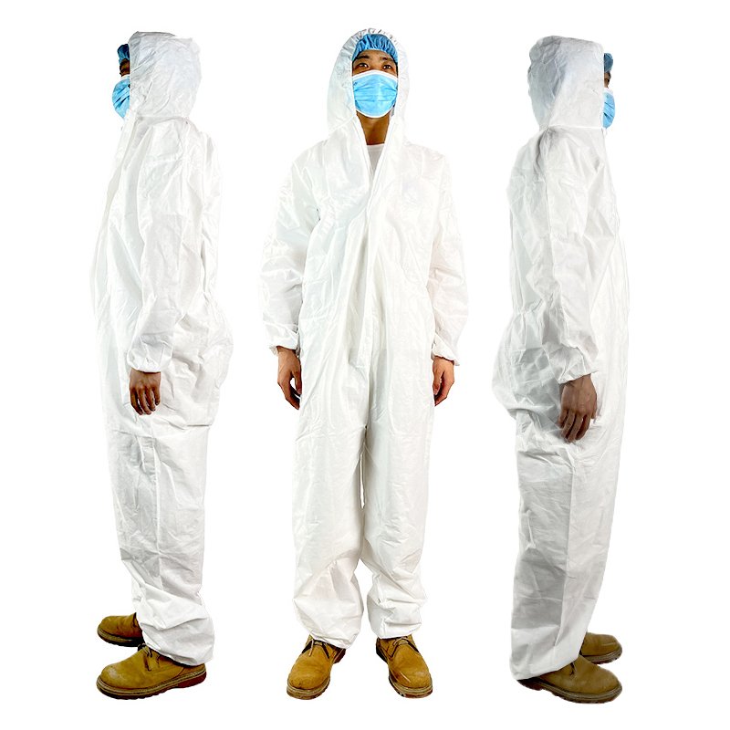 Disposable Breathable Protective Clothing Work Coverall Suit Water-Proof Safety Made PP Nonwoven Microporous SMS PE Cleanroom