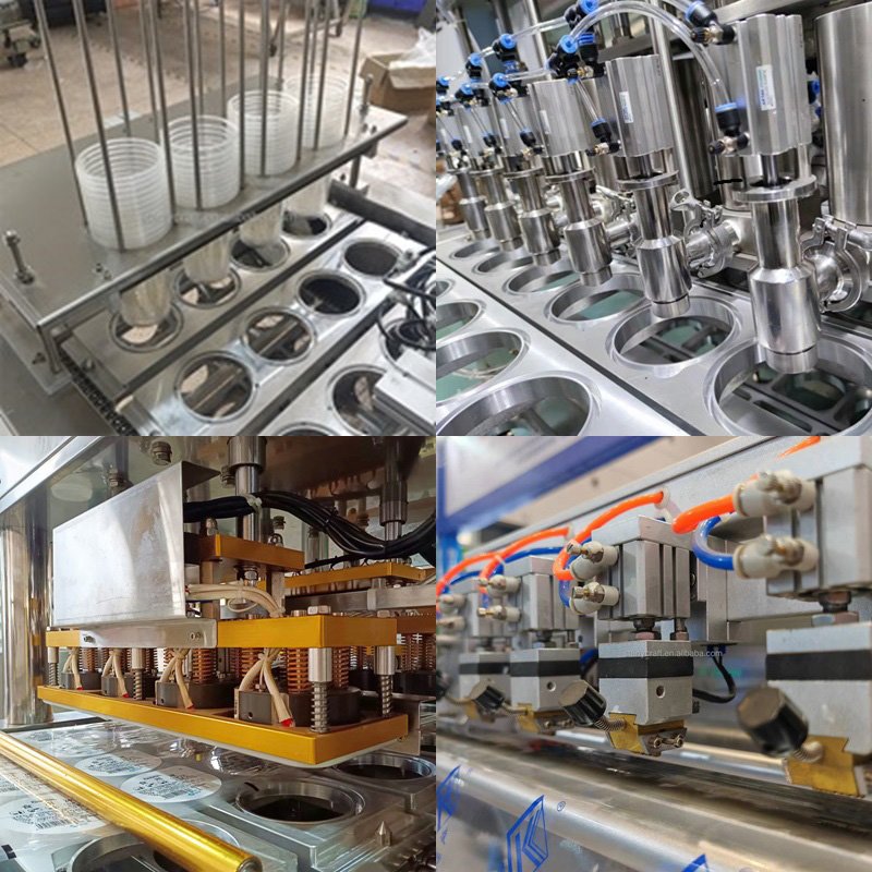 1 Out 4 Automatic Linear Cup Sealing Filling Machine Cup Sealing Machine Bubble Tea Equipment Sealer Cup Filler Sealer Film
