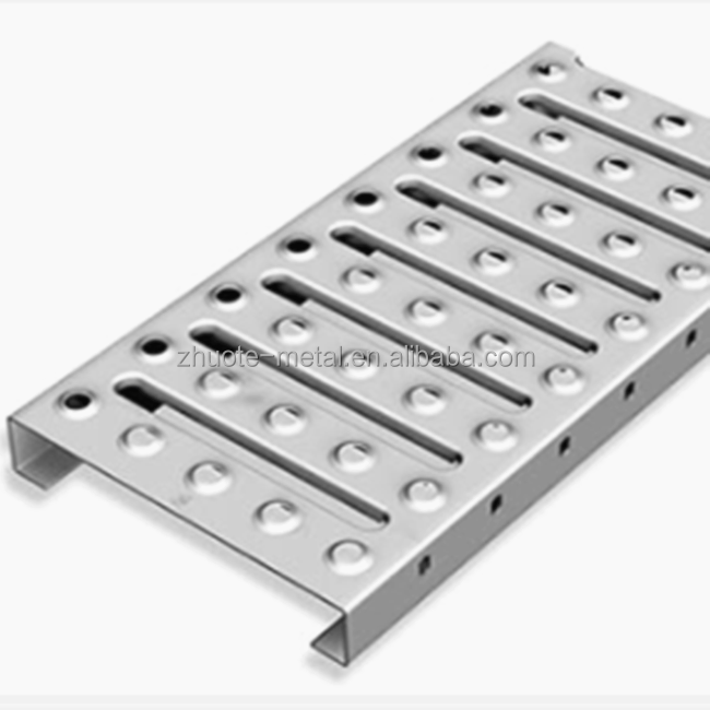 Aluminum stainless steel grip strut stair tread anti slip dimple plate for ladder rungs