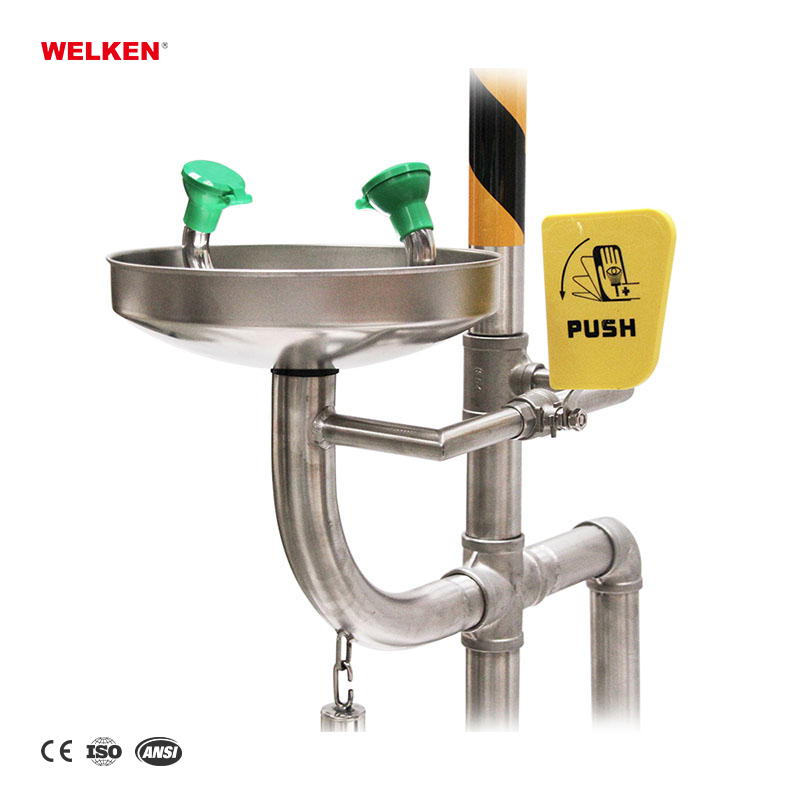 Foot control Anti-freeze Automatic Emptying emergency safety security COMBINATION SHOWER EYE WASH Eye safety