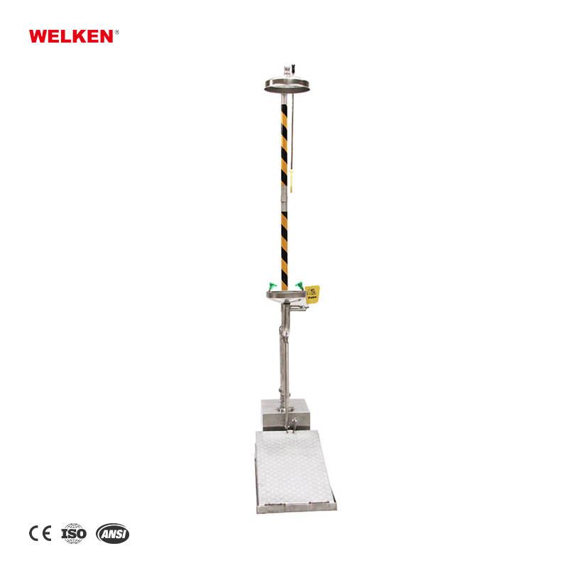 Foot control Anti-freeze Automatic Emptying emergency safety security COMBINATION SHOWER EYE WASH Eye safety
