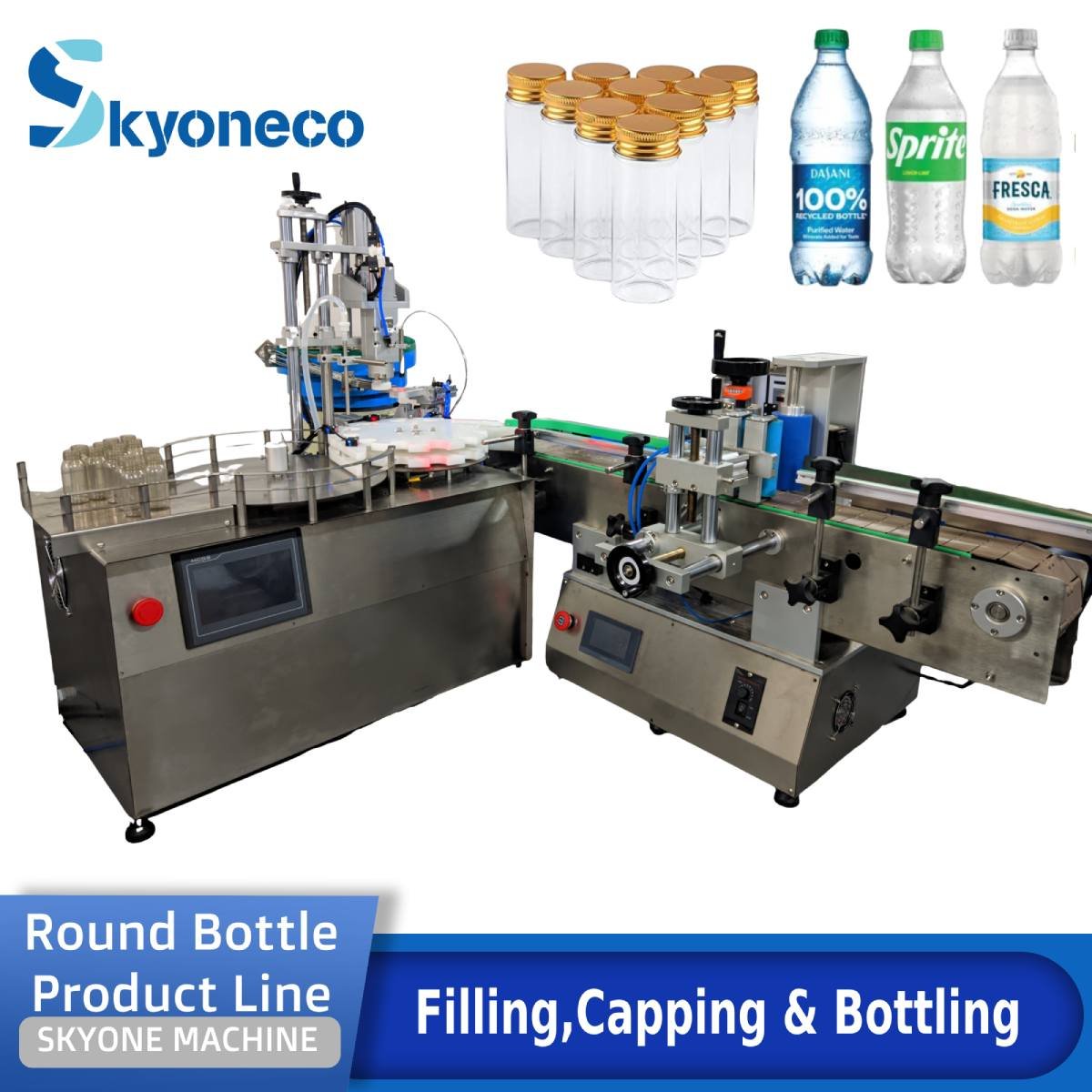 automatic bottle filling labeling machine packing integrated production line for flasket tube pipe package product line