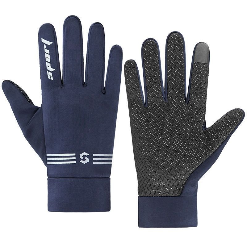Customize Touchscreen Water Resistant Silicone Gel Palm Fleece Lining Winter Warm Cycling Customize lightweight Running Gloves