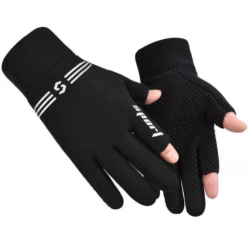 Customize Touchscreen Water Resistant Silicone Gel Palm Fleece Lining Winter Warm Cycling Customize lightweight Running Gloves