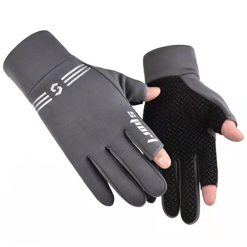 Customize Touchscreen Water Resistant Silicone Gel Palm Fleece Lining Winter Warm Cycling Customize lightweight Running Gloves