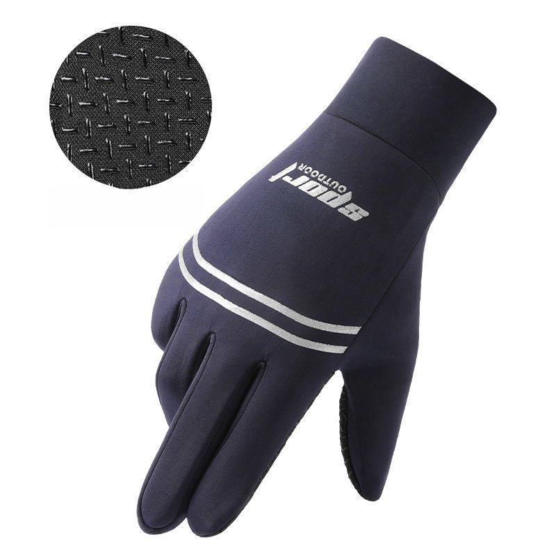 Customize Touchscreen Water Resistant Silicone Gel Palm Fleece Lining Winter Warm Cycling Customize lightweight Running Gloves
