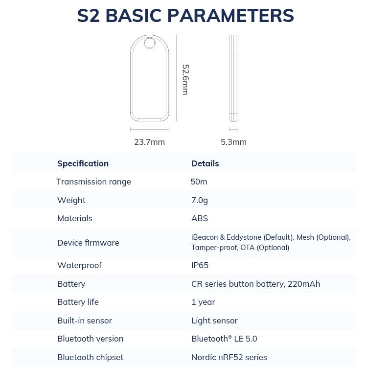 Other Communication & Networking Product Ble Waterproof Bluetooth Beacon Marketing Light Sensor Beacon