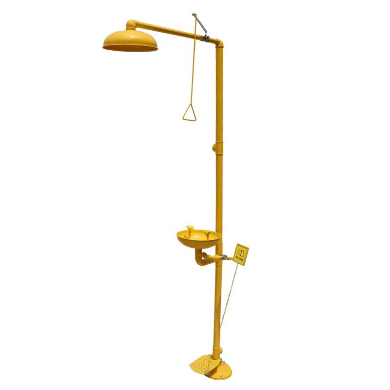 Yellow ABS coating 304 Stainless steel compound emergency eyewash and shower