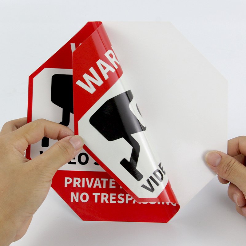 High Quality Custom Printing Waterproof White Safety Warning Caution Double Side Label Sticker