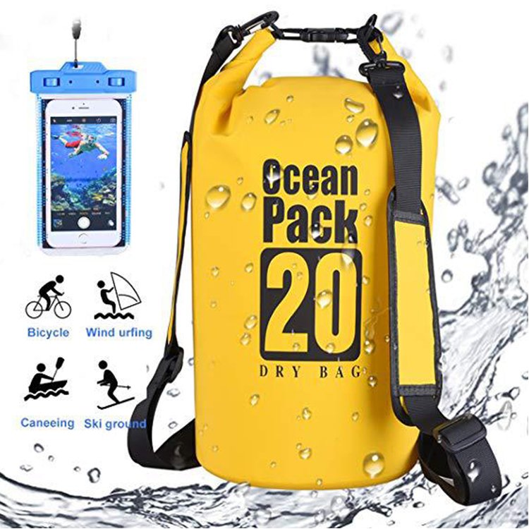 SINOTOP OEM custom print logo 2L 5L 10L 15L 20L hiking swim 500d pvc tarpaulin water proof ocean pack custom waterproof dry bag