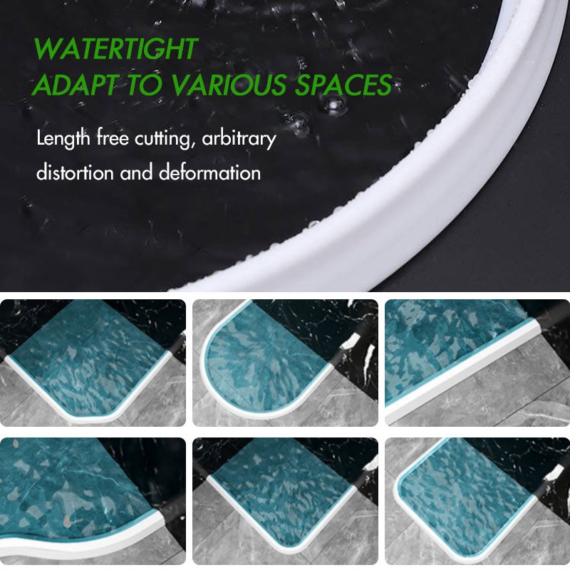 Kitchen Countertop Silicone Bathroom water Stopper Flood Shower Dam Barrier Collapsible water Retaining Dam Strip
