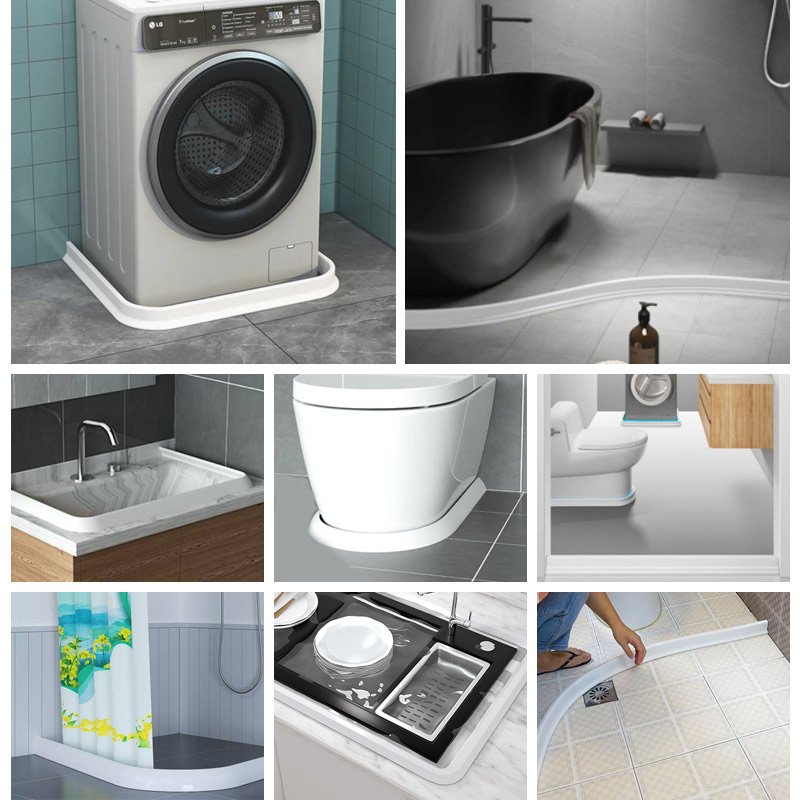 Kitchen Countertop Silicone Bathroom water Stopper Flood Shower Dam Barrier Collapsible water Retaining Dam Strip
