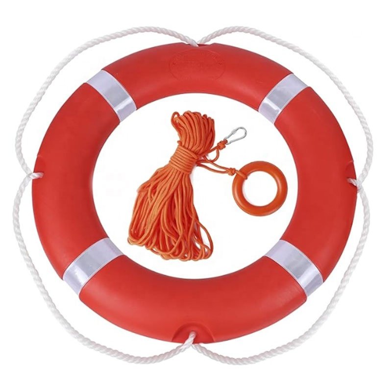 Safety Equipment Lifesaving Buoy Life Preserver Ring Orange Life Ring for Boats Include Water Floating Life Saving Rope