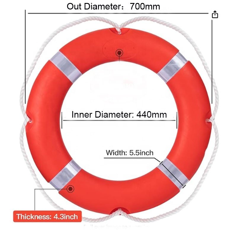 Safety Equipment Lifesaving Buoy Life Preserver Ring Orange Life Ring for Boats Include Water Floating Life Saving Rope
