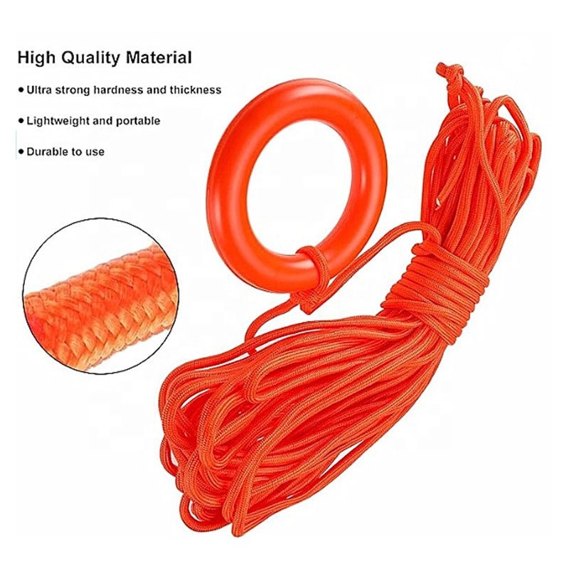 Safety Equipment Lifesaving Buoy Life Preserver Ring Orange Life Ring for Boats Include Water Floating Life Saving Rope