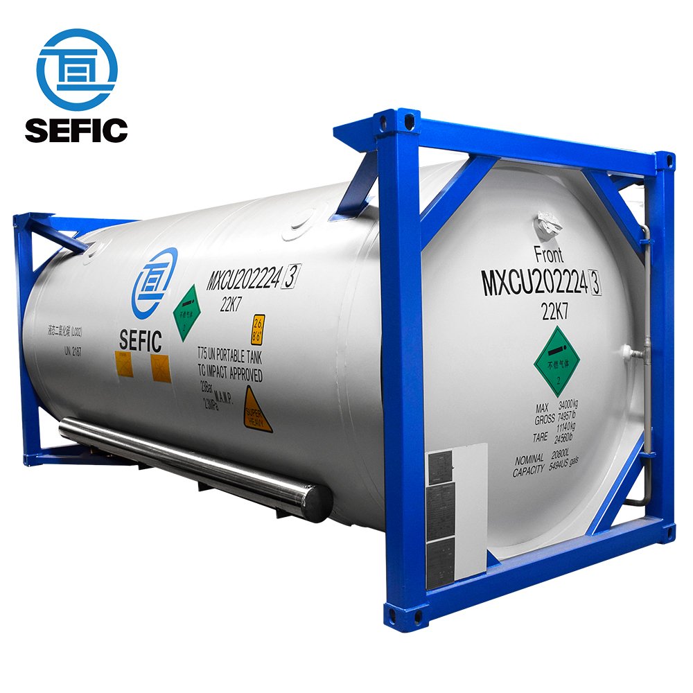 GB Standard 20ft T75 Cryogenic Tank Container Lox/Lin/Lar/Lco2/Lng For Saudi Arabia