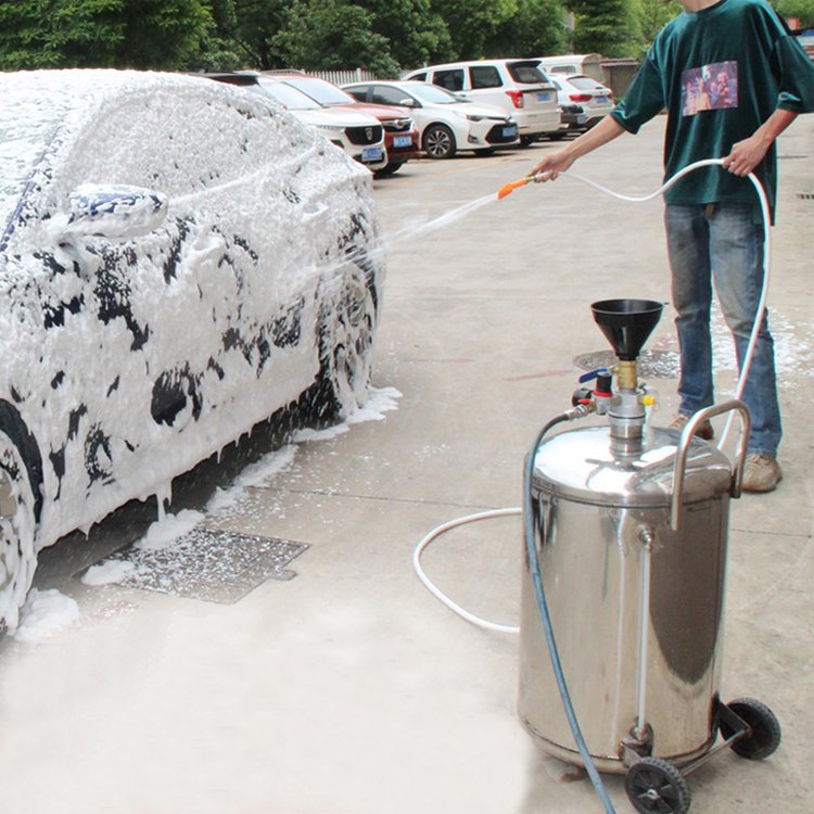 High Pressure Auto Beauty Equipment Bucket Stainless Steel Pneumatic Foam Washing Machine 80L Car Washer Spray Foam Machine