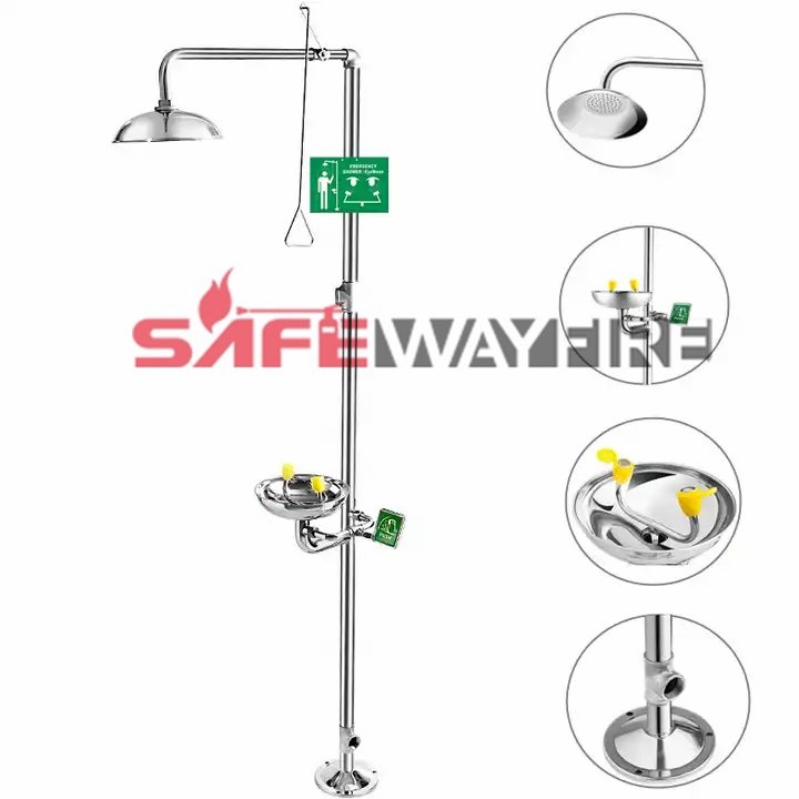 hot sale First-Aid Devices stainless steel safety eyewash station with foot control for Eye Cleansing