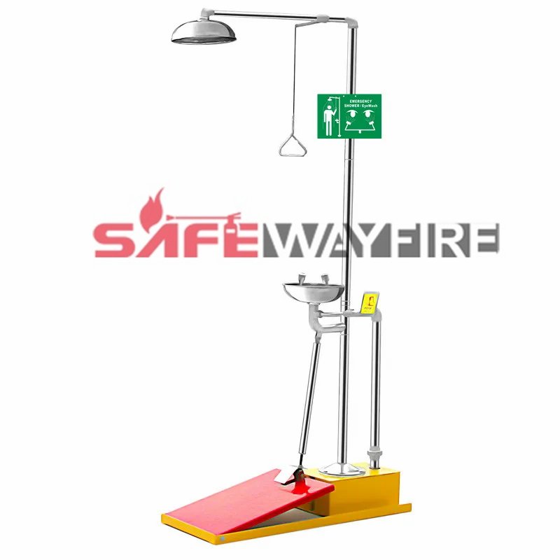 hot sale First-Aid Devices stainless steel safety eyewash station with foot control for Eye Cleansing