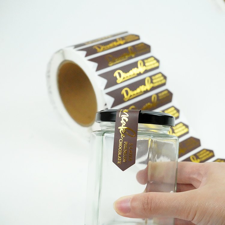 custom self adhesive gold foil hot stamping bottle label sticker bottle cap seal sticker tamper seal sticker