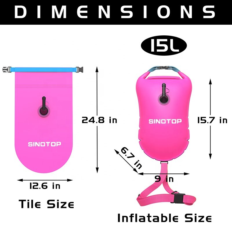 Custom Logo Open Water Safety Inflatable Floating Swim Marker Buoys Water Sports Play Equipment Waterproof Outdoor Canoe Seat