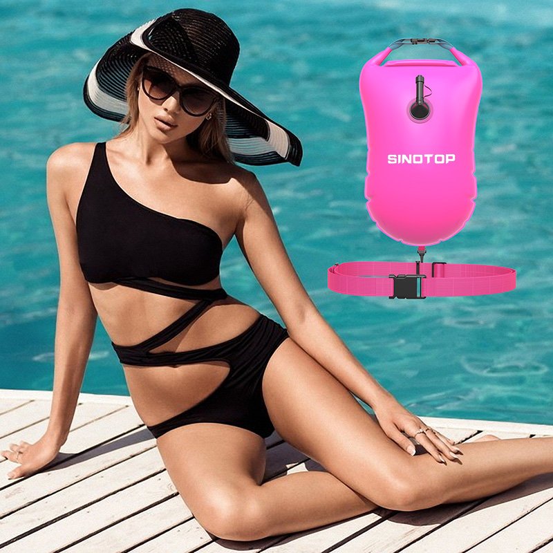 Custom Logo Open Water Safety Inflatable Floating Swim Marker Buoys Water Sports Play Equipment Waterproof Outdoor Canoe Seat