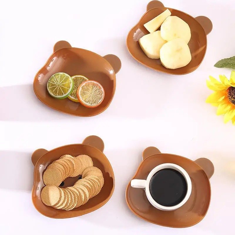 Cat Bowl Bear Cute Anti-Tip Cat Plate Rice Bowl Cat Food Bowl