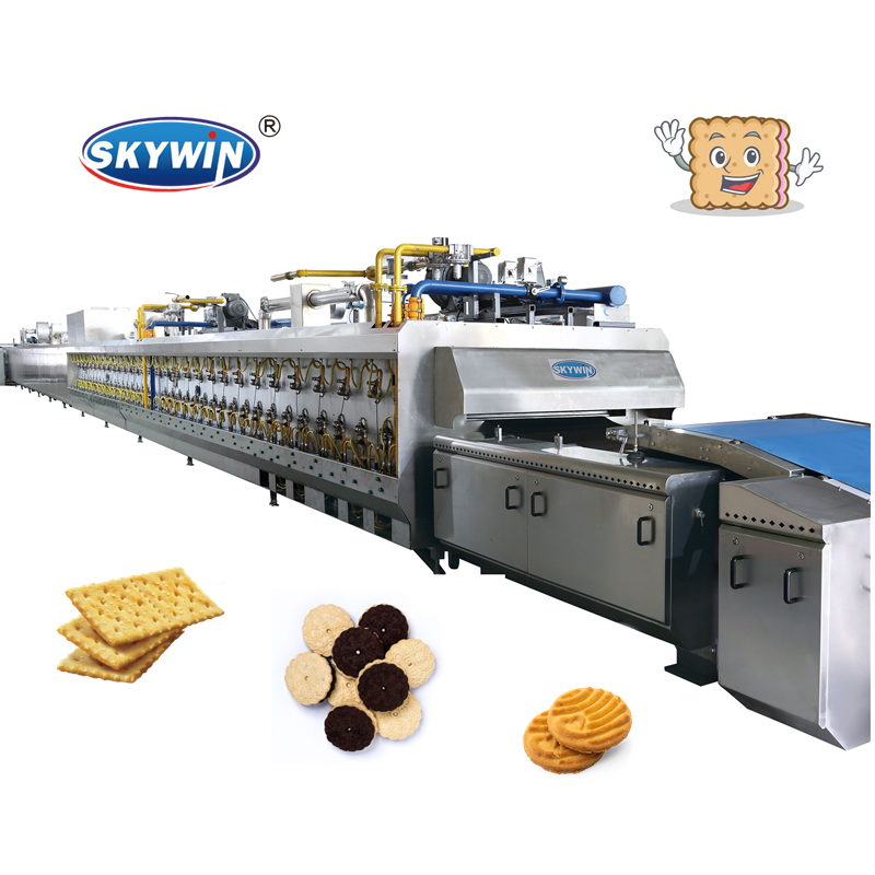 SkyWin Energy Conservation Automatic Natural Gas Electric Diesel Biscuit Cookie Baking Tunnel Oven For Biscuit Production Line