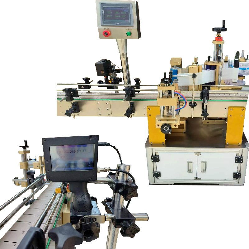 PLC controlled liquid bottle juice ink weighing filling top water-cooled aluminum foil sealing screw cap production line