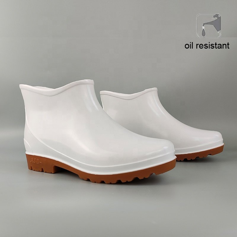100% Pure Pvc For Men And Women Breathable Gumboots White Chemical Protective Boots Acid And Alkali Resistant Chef Shoes