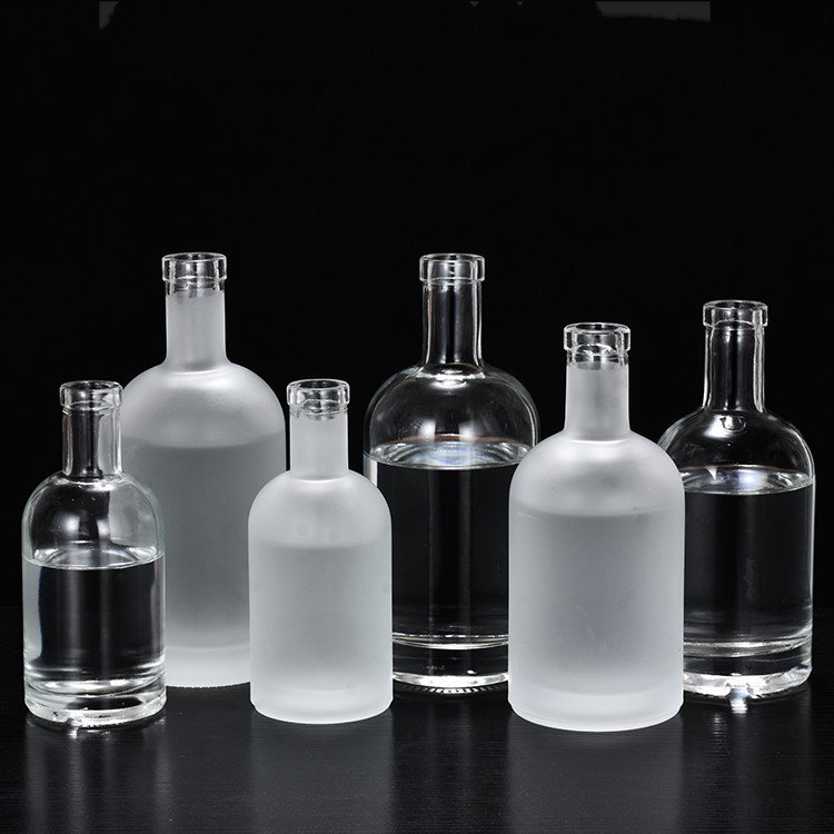 200ml 375ml 750ml 1L Nordic Empty Rum Whisky Vodka Spirit Glass Liquor Bottle with Cork for liquor Whiskey