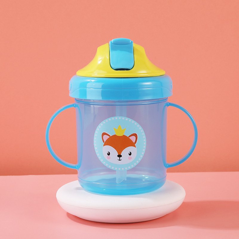 200ml Cartoon Leak Proof Silicone Baby Feeding Water Sippy Baby PP Cup Training Cup Learning Cup