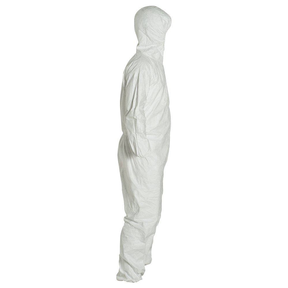 White Color Hooded Waterproof Clothing Safety Hazmat Suit SF Micro-porous Type 5 6 Disposable coveralls