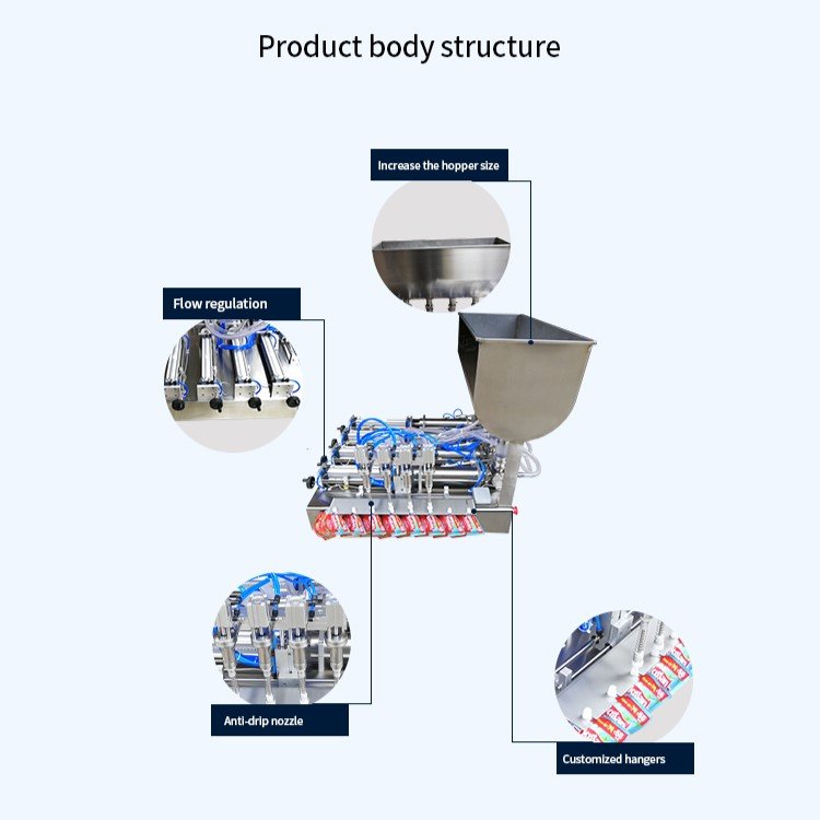 2/4/6/8/10 nozzle quantitative self-supporting suction bag filling machine paste liquid bottle automatic canning machine
