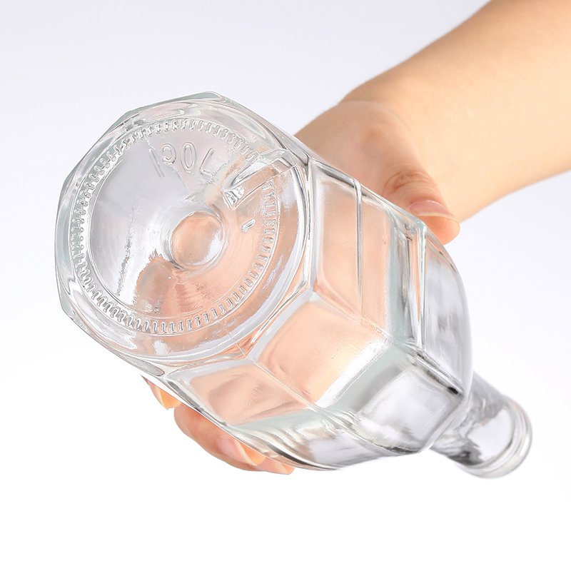0dd Unique Shaped Wine Glass Bottles Octagonal Diamonds Glass Juice Bottle Customized Logo Beverage Clear Hot Stamping Welcom