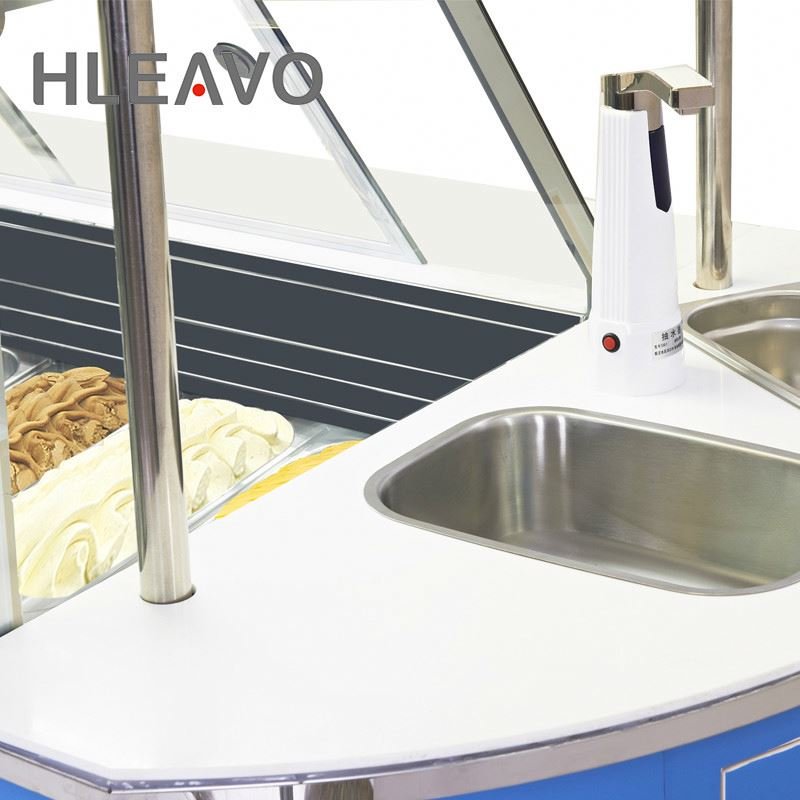 New High Quality Custom ice cream display freezer Gelato cart ice cream showcase snack machines